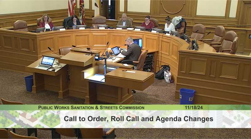 A meeting of the Sanitation and Streets commission